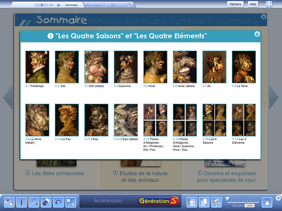 Les 4 saisons et les 4 éléments - Arcimboldo