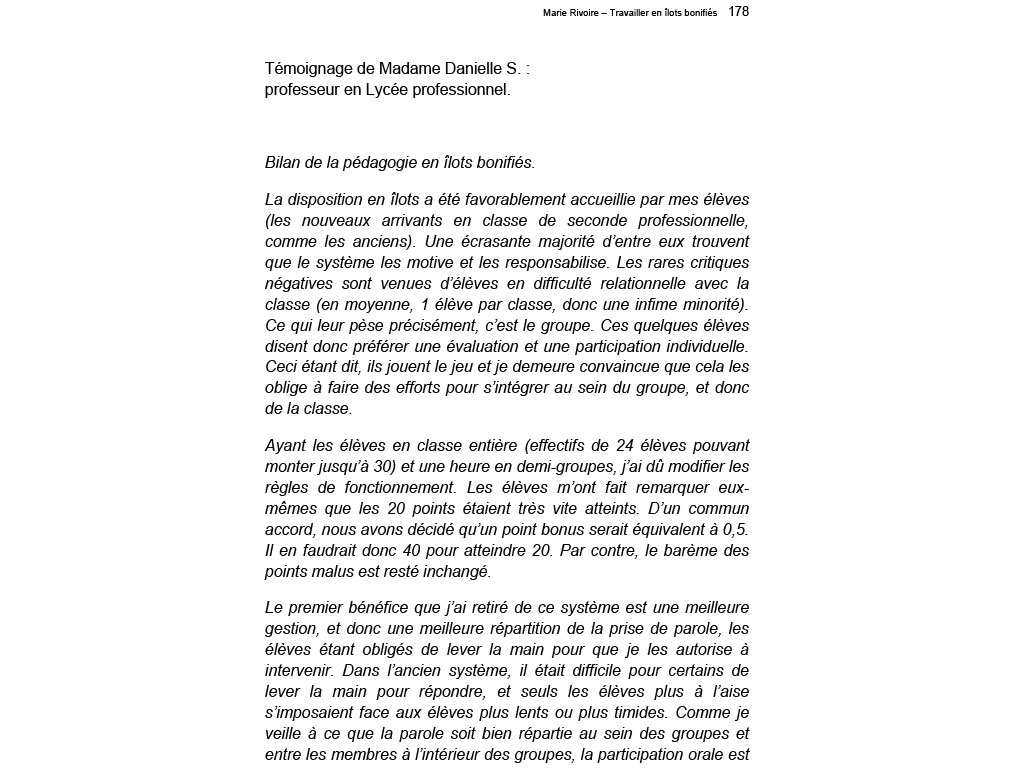 Témoignage d'une enseignante de lycée
