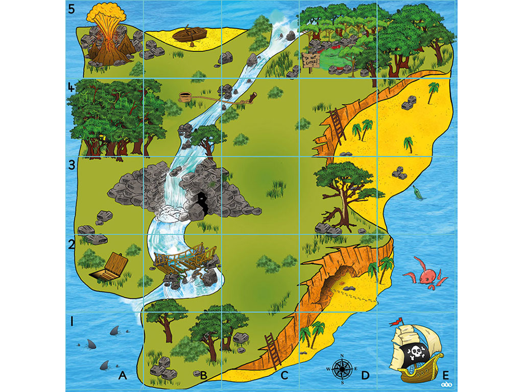 Tapis Ile aux trésors pour robots pédagogiques Bee Bot