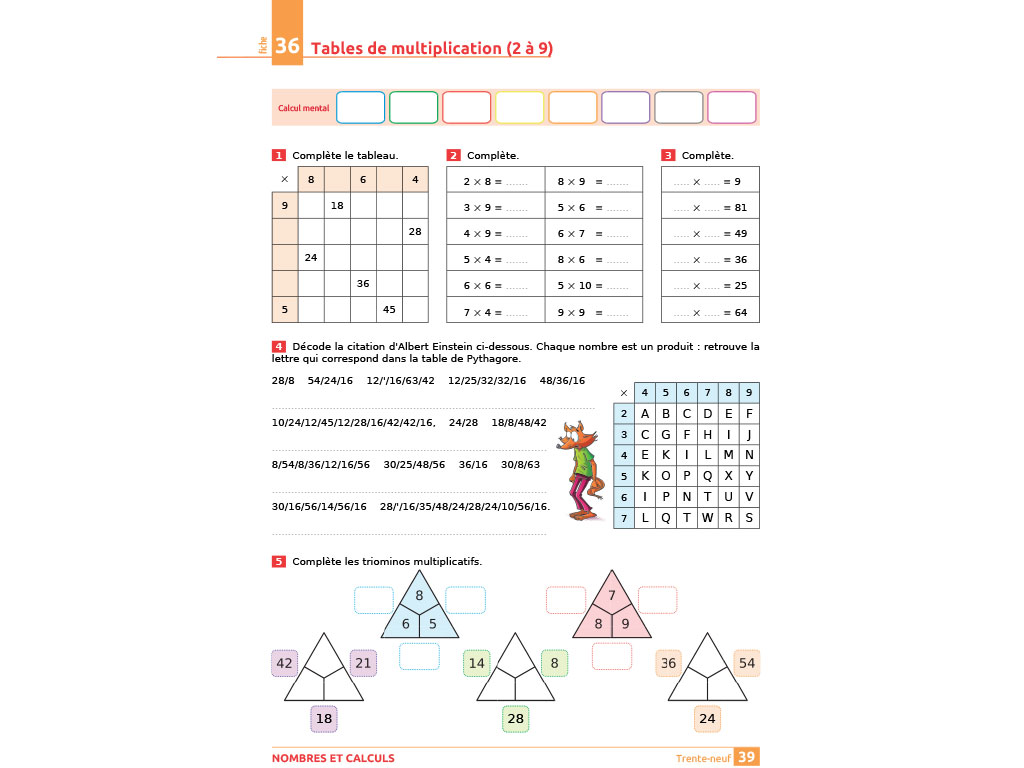 Tables de multiplication - iParcours maths CE2