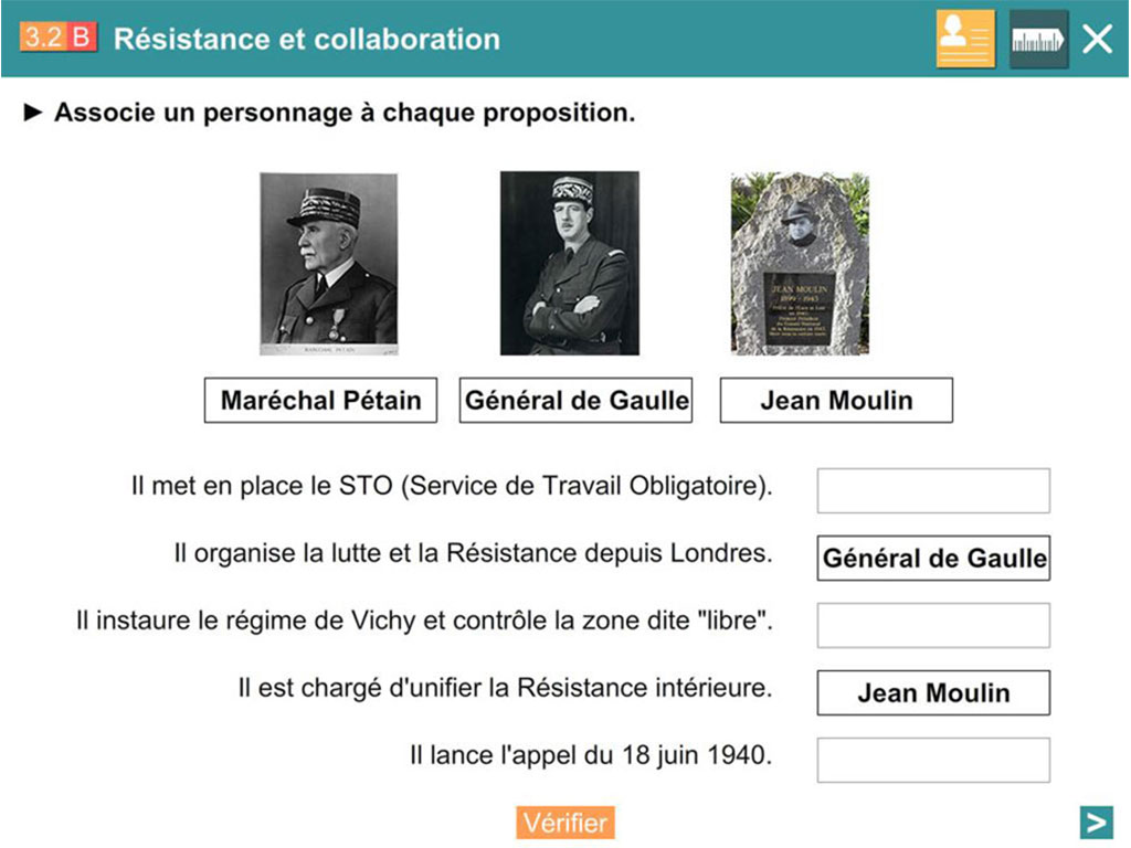 Logiciel - exercice interactif Explorer l'histoire CM2
