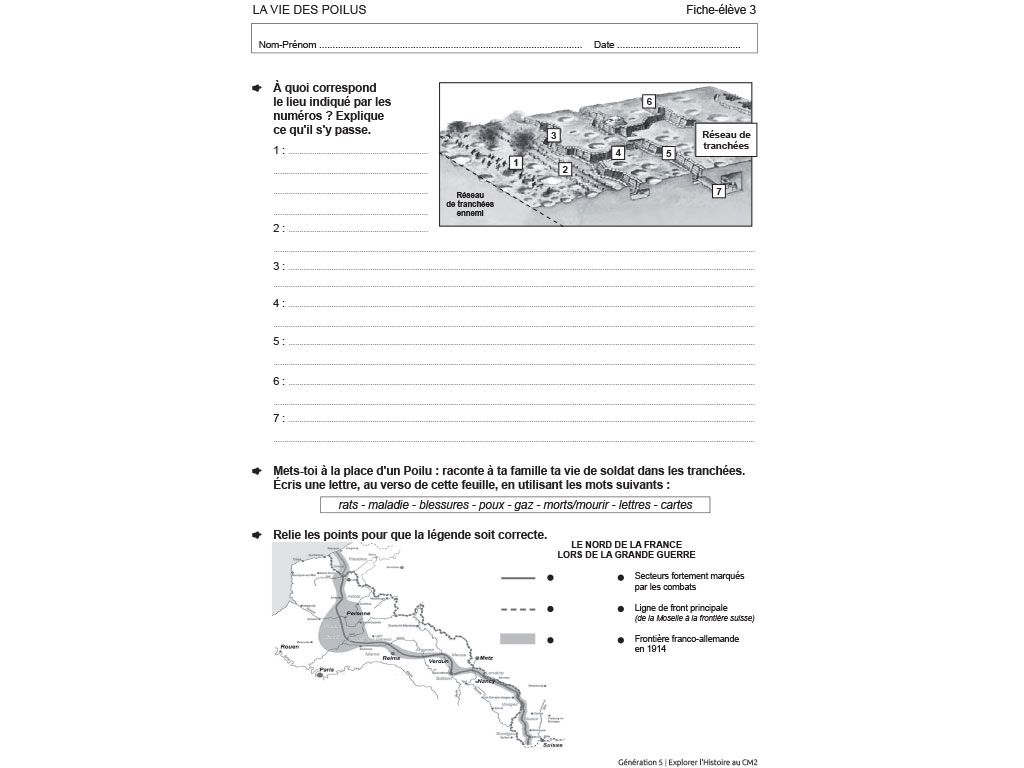 Fiche élève Explorer l'histoire CM2