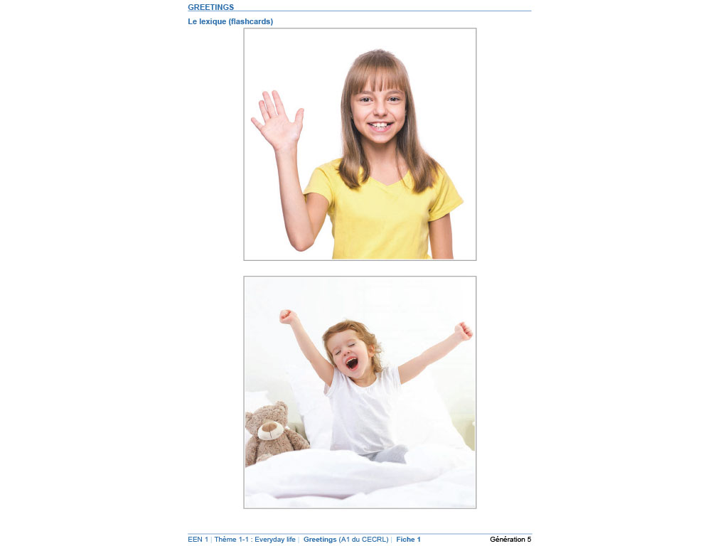 Flashcards d'anglais cycle 2