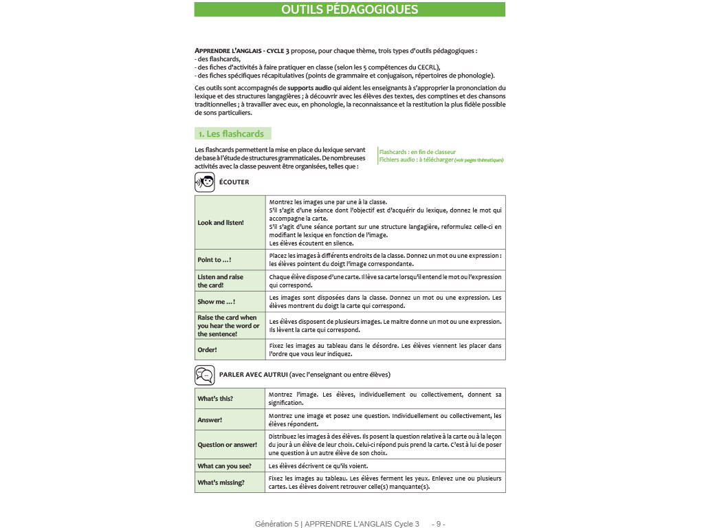 Méthode Anglais cycle 3