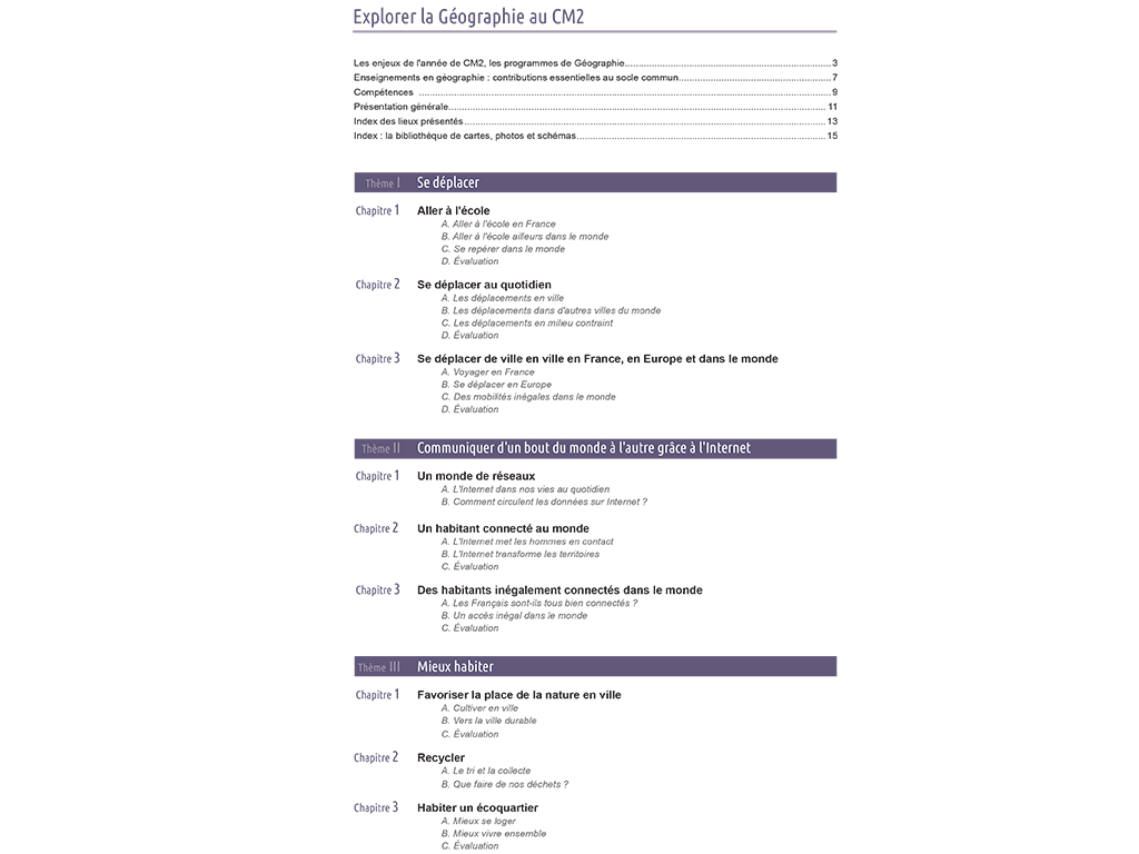 Thématique dossier pédagogique Explorer la Géographie au CM2