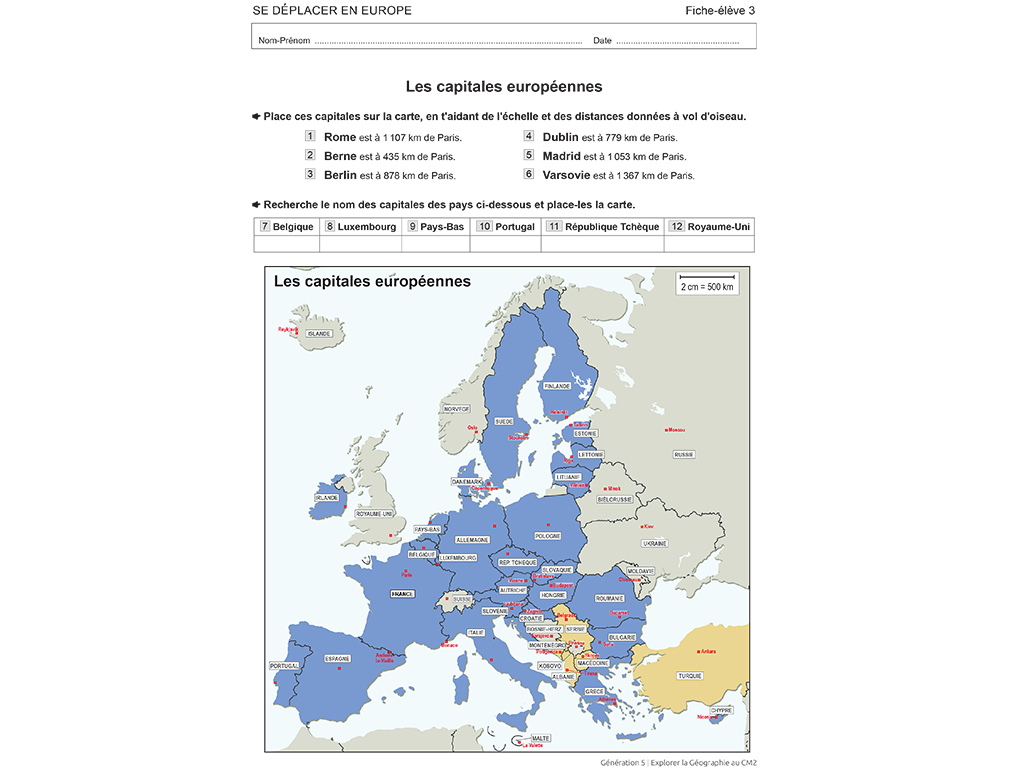 Geographie CM2 capitales européennes
