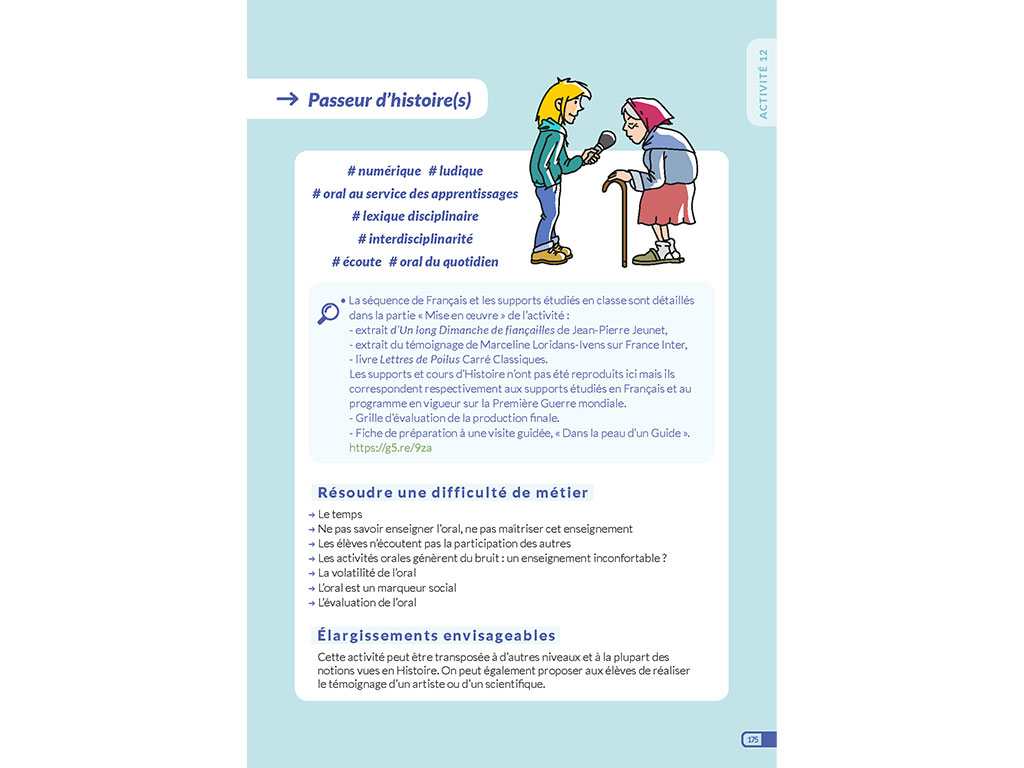 Activité - réaliser un témoignage - Enseigner l'oral