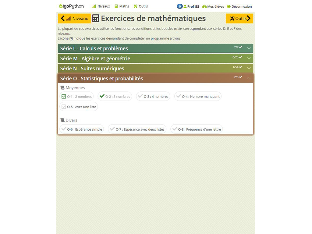 Exercices de mathématiques en Python - AlgoPython