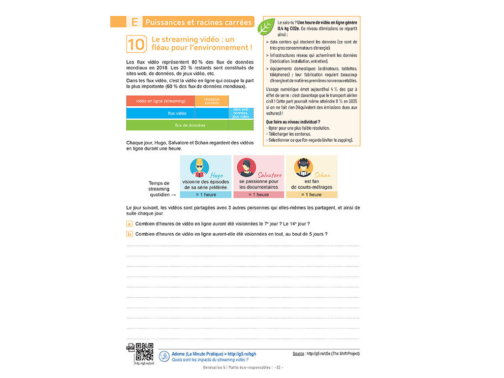 Exercices Puissances et Racines carrées Maths éco-responsables 4e-3e