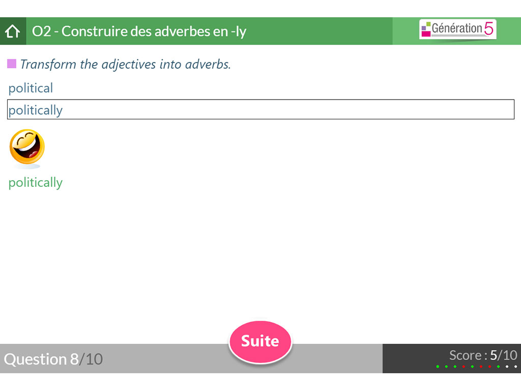 Exercice interactif d'orthographe - Anglais