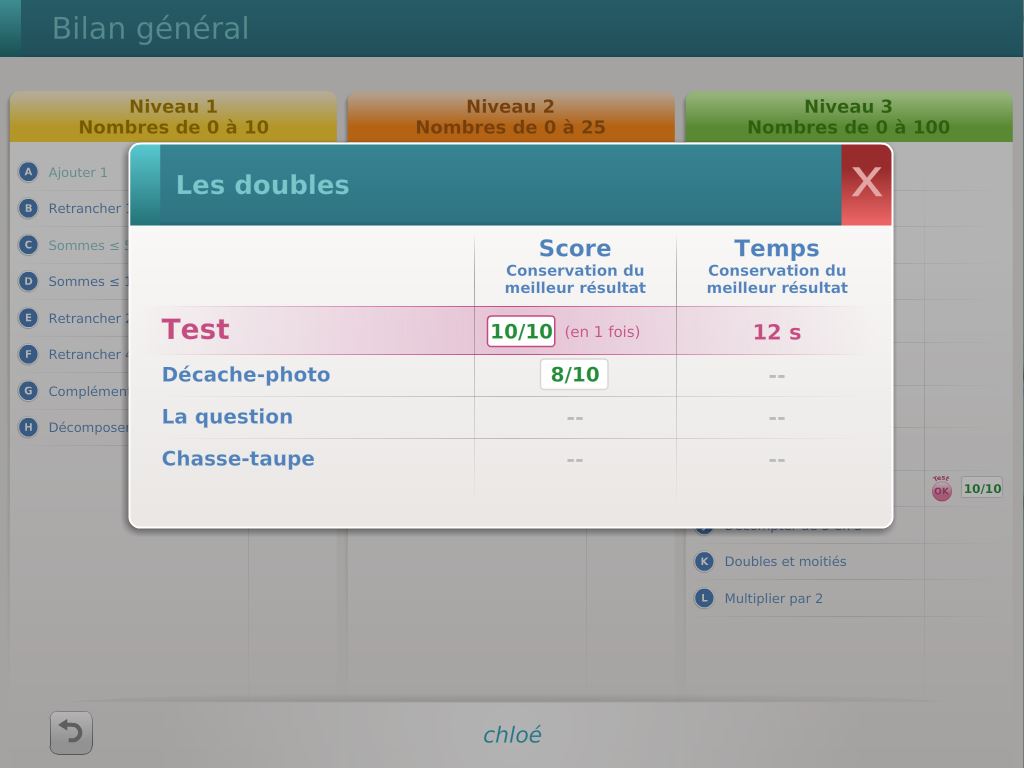 Calcul Mental CP-CE1 - bilan de compétences