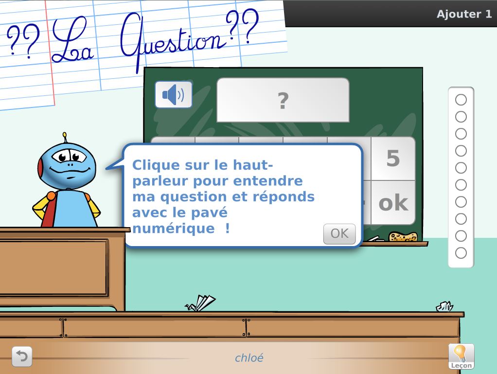 Exercice Calcul Mental CP-CE1 - la question