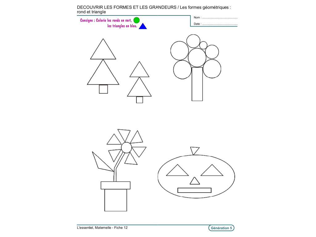 Fiche pédagogique sur les formes en maternelle